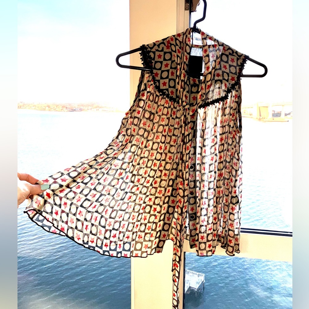 Anna Sui Silk Chiffon | Rare! Pristine Blouse from Anna Sui Store in SoHo, NYC - Picture 2 of 7